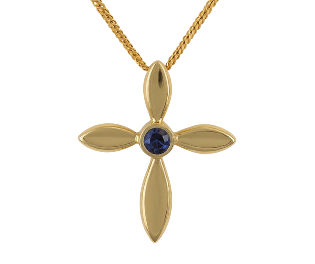 18KT GOLD PENDANT SET WITH 01 BLUE SAPPHIRE 